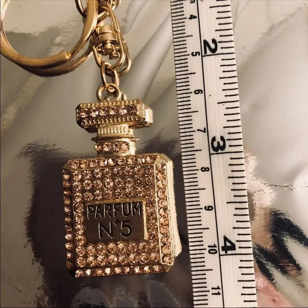 New pink & gold antiquated N5 parfumerie keychain